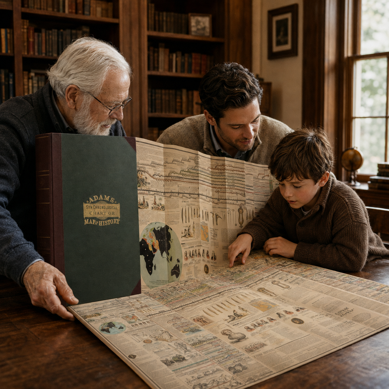 Historical Hardcover Fold-Out Timeline
