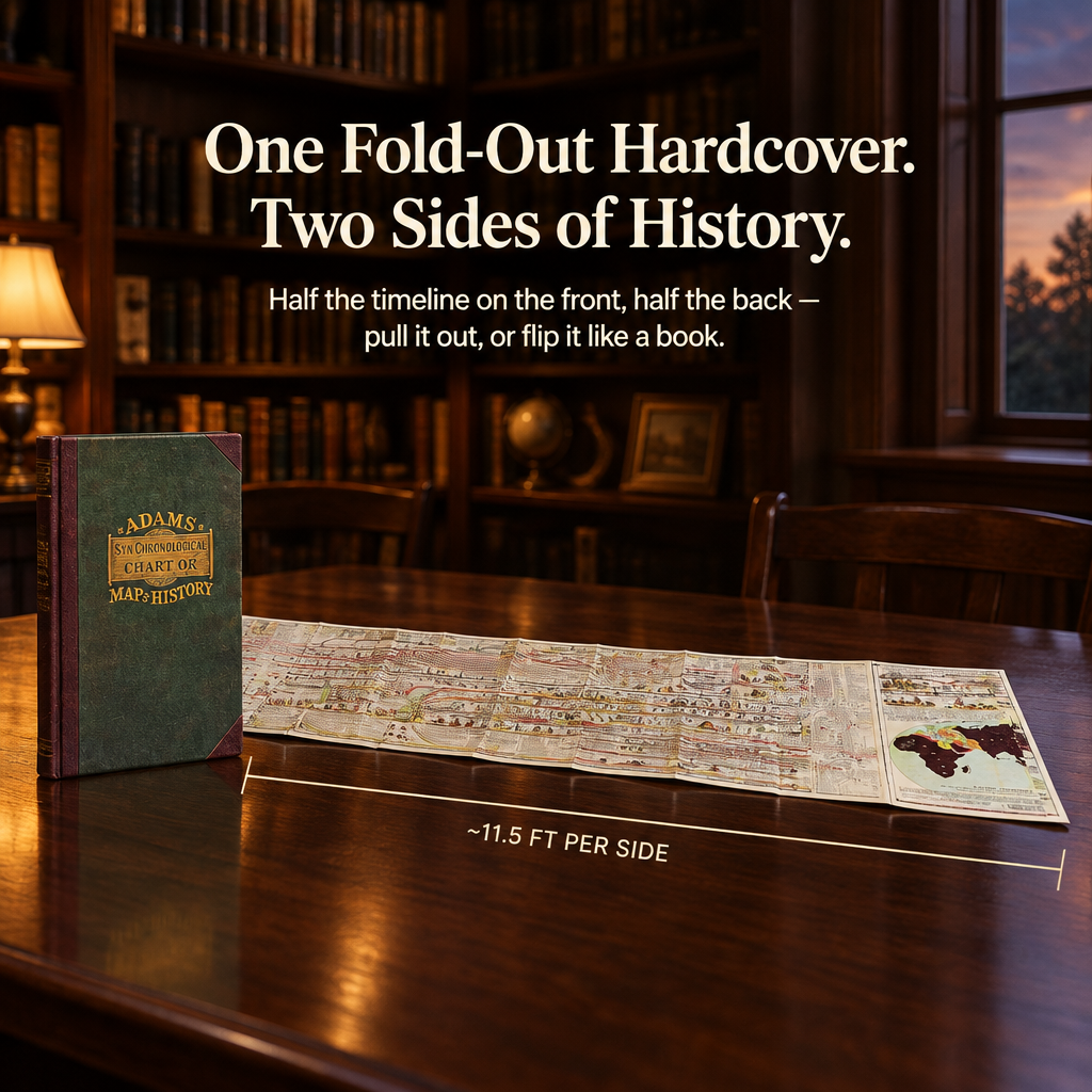 Family exploring the history chart